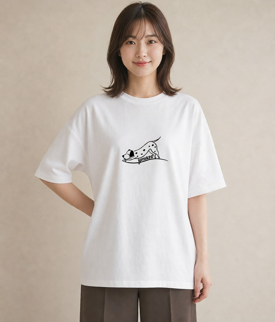 グラフィックTシャツ レディース 犬 いぬ わんこ イラスト カジュアル おしゃれギフト 社会人 白T YMAZO