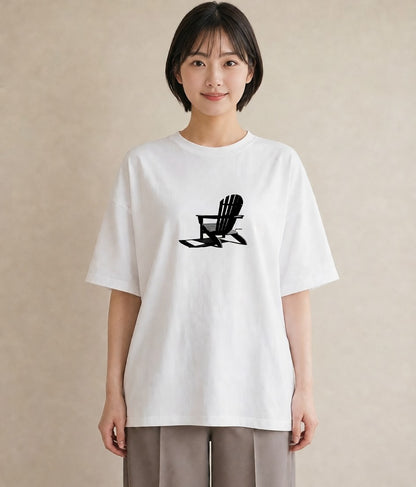 Tシャツ レディース 窓辺の椅子 窓辺 椅子 ナチュラル アンティーク イラスト こなれ感 お揃い 親子 白T YMAZO
