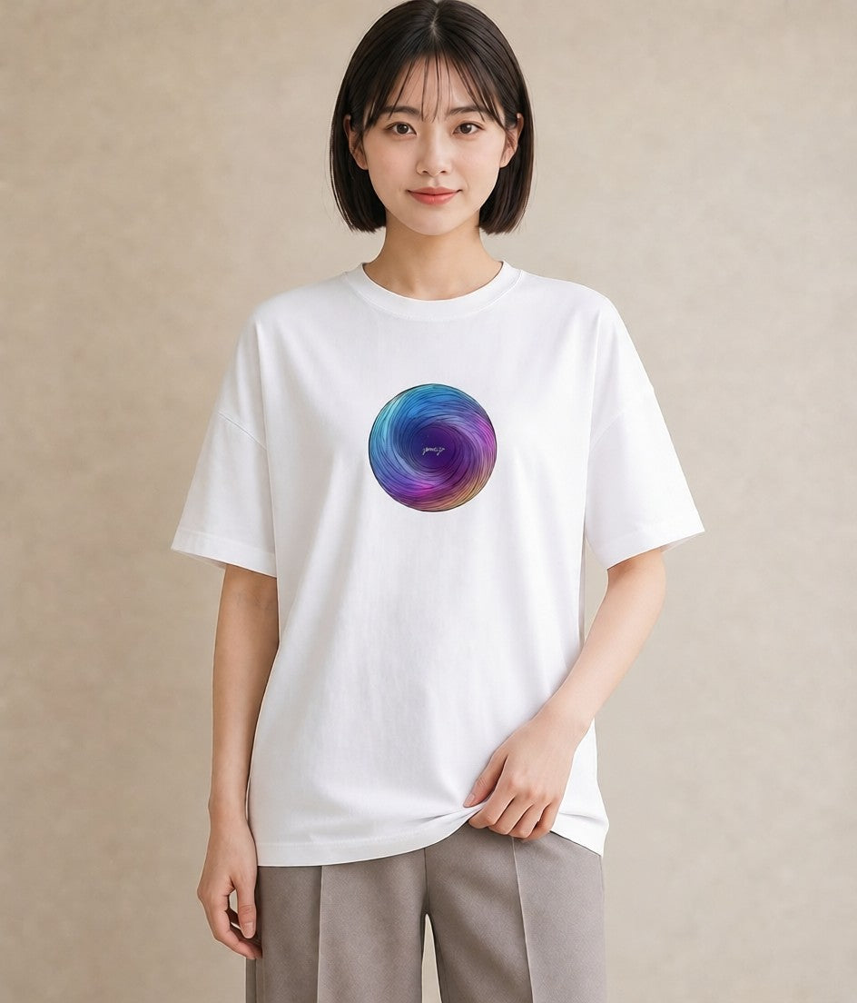 グラフィックTシャツ レディース プラネット 星空 宇宙 イラスト ニュアンス 母娘コーデ 自分用 白T YMAZO