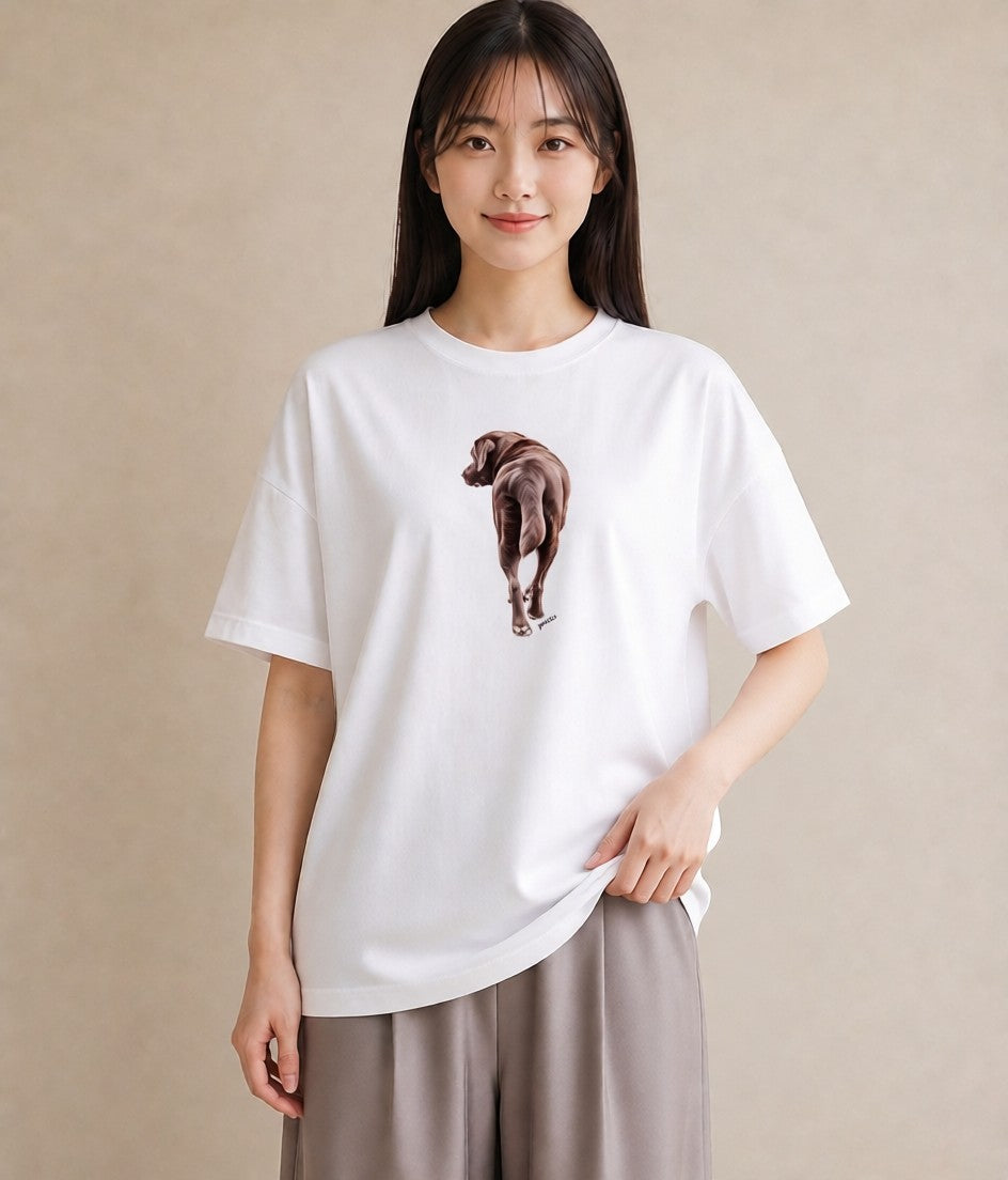 グラフィックTシャツ レディース ミックス犬 犬 いぬ イラスト ニュアンス 通勤 在宅 白T YMAZO