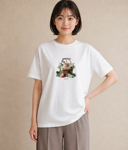 デザインTシャツ レディース ホーランドロップ ペット 動物 イラスト 休日コーデ 女子会 お揃い 白T YMAZO