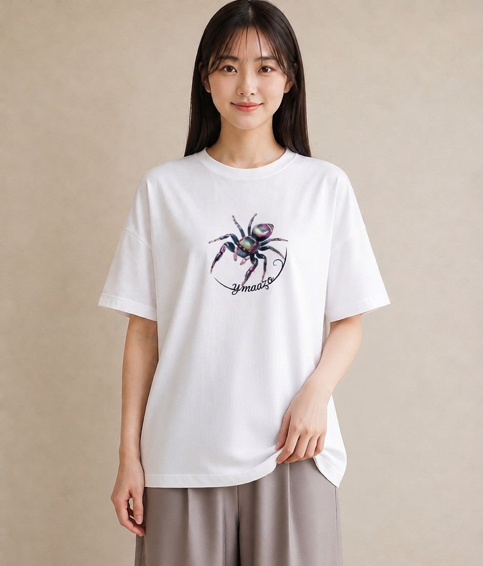 グラフィックTシャツ レディース アリ 昆虫 虫 イラスト レトロ クリスマス 旅行 白T YMAZO