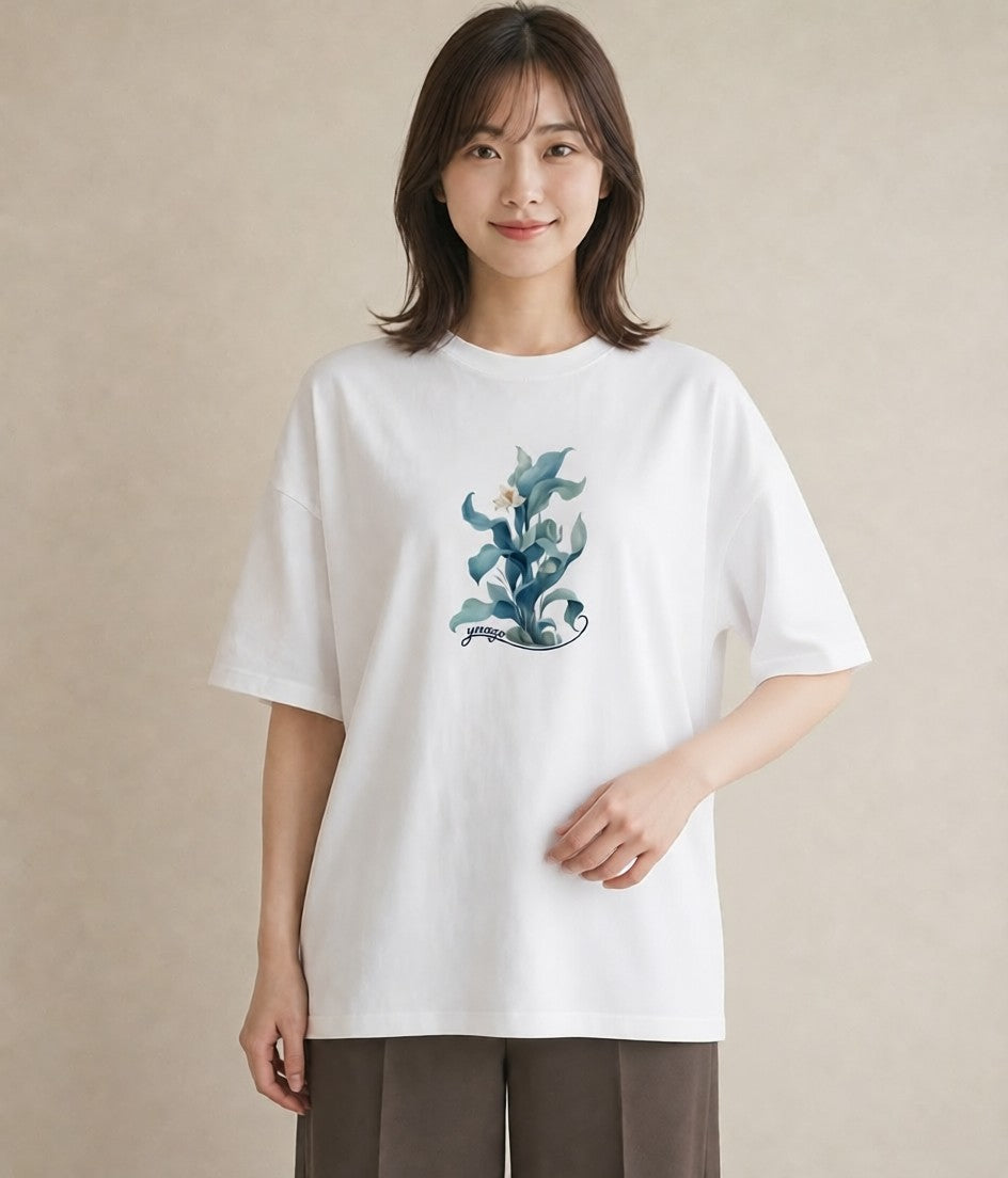 プリントTシャツ レディース すずらん 花 花柄 イラスト ミニマル お揃い 親子 白T YMAZO
