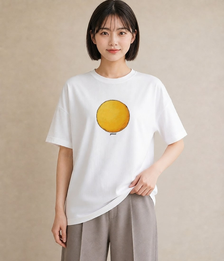 デザインTシャツ レディース 太陽 星空 宇宙 イラスト シンプル 通勤 在宅 白T YMAZO