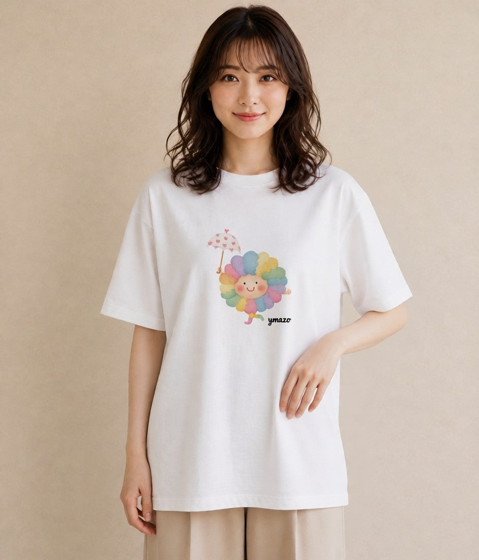 Tシャツ レディース 雲 星空 宇宙 イラスト 韓国風 友達ギフト 部屋着 白T YMAZO