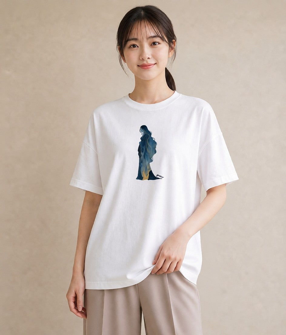 Tシャツ レディース 乙女座 星空 宇宙 イラスト 綿100 デート 白T YMAZO