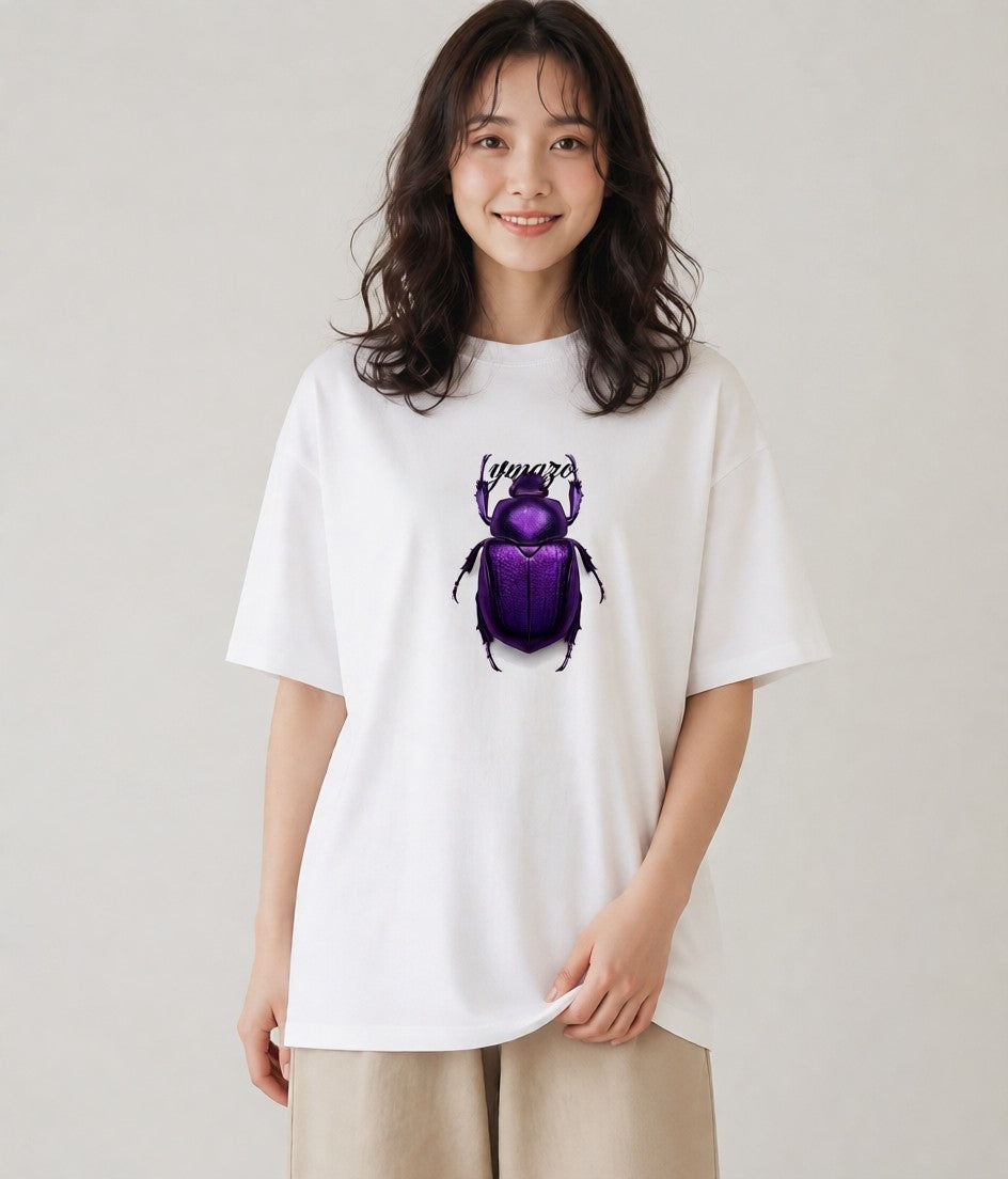 グラフィックTシャツ レディース クワガタ 昆虫 虫 イラスト モード デイリーウェア 休日 白T YMAZO