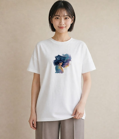 プリントTシャツ レディース 蠍座 星空 宇宙 イラスト 旅行コーデ 社会人 女性 白T YMAZO