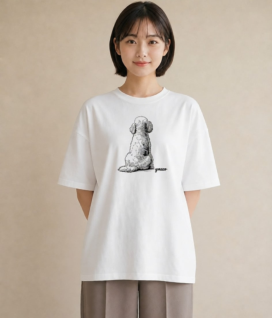 半袖Tシャツ レディース 保護犬 犬 いぬ イラスト アート風 在宅 公園 白T YMAZO
