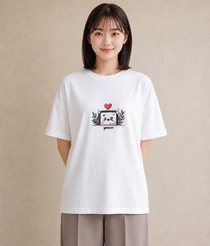 グラフィックTシャツ レディース おにぎり 食べ物 フード イラスト ラフカジュアル ビーチ デイリーウェア 白T YMAZO