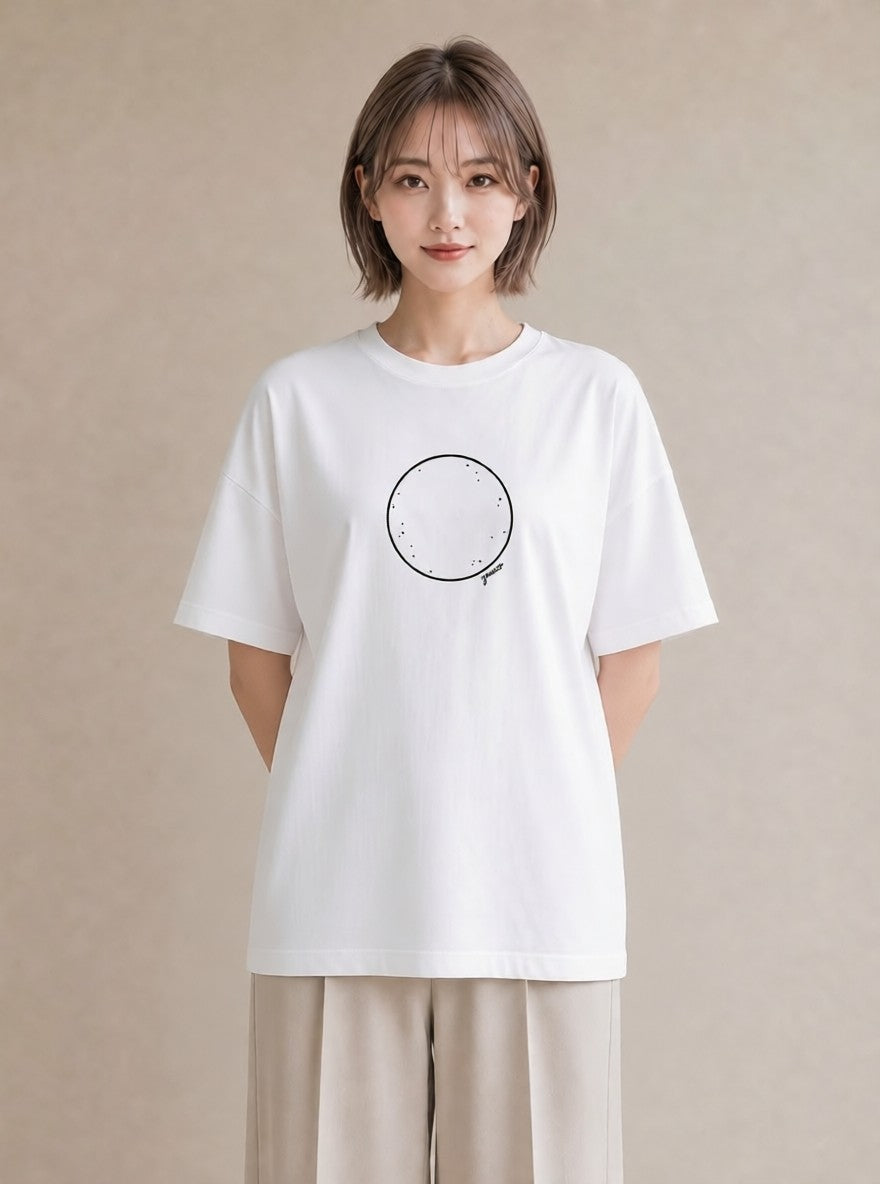 半袖Tシャツ レディース 幾何学 ミニマル ジオメトリック イラスト ゆるコーデ 友達ギフト 部屋着 白T YMAZO