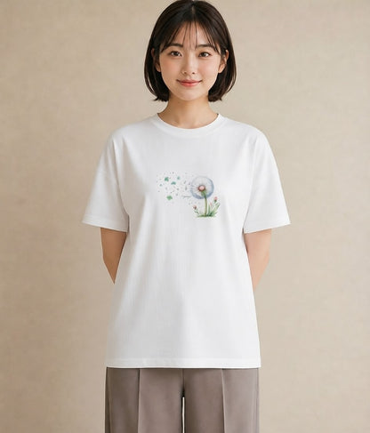 プリントTシャツ レディース たんぽぽ 花 花柄 イラスト ポップ 春コーデ 姉妹 白T
