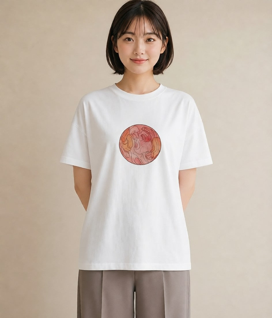 デザインTシャツ レディース 牡羊座 星空 宇宙 イラスト 可愛い ルームウェア ギフト 白T YMAZO