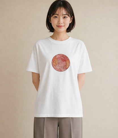 デザインTシャツ レディース 牡羊座 星空 宇宙 イラスト 可愛い ルームウェア ギフト 白T YMAZO