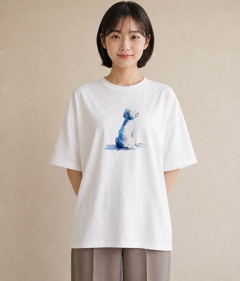 グラフィックTシャツ レディース 愛犬 犬 いぬ イラスト ゆるコーデ 20代 カジュアルコーデ 白T YMAZO