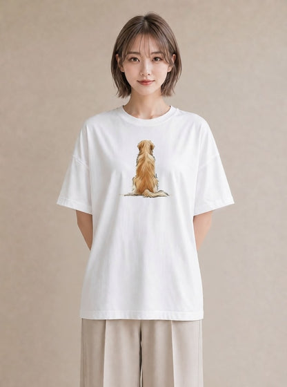 グラフィックTシャツ レディース 犬好き 犬 いぬ イラスト こなれ感 自分用 ルームウェア 白T YMAZO