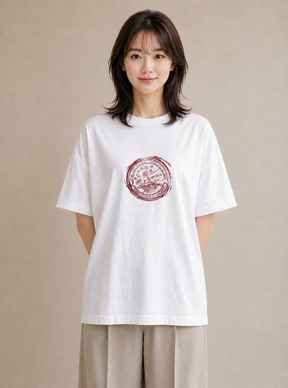 Tシャツ レディース 旅 トラベル スタンプ イラスト ミニマル 送別ギフト 通勤 白T YMAZO