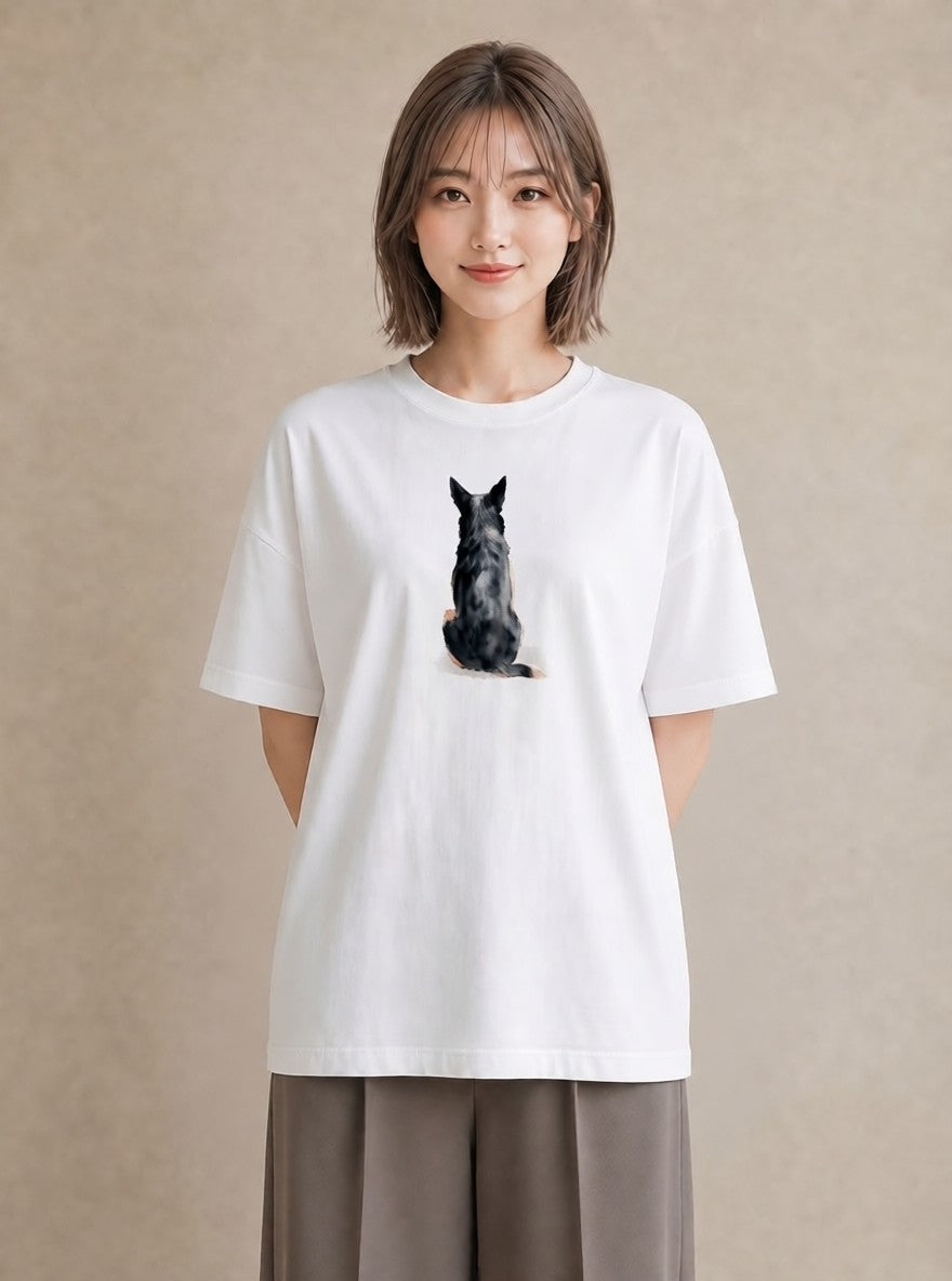 デザインTシャツ レディース スフィンクス 猫 ねこ イラスト アート風 カフェ巡り 女子会 白T YMAZO
