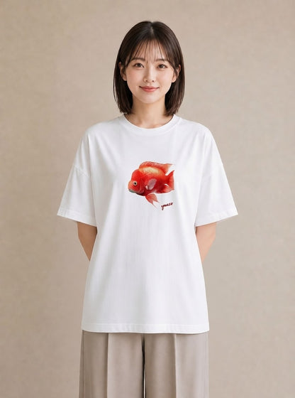 デザインTシャツ レディース マンボウ 海の生き物 海 イラスト 水彩風 女性向けギフト 散歩 白T YMAZO