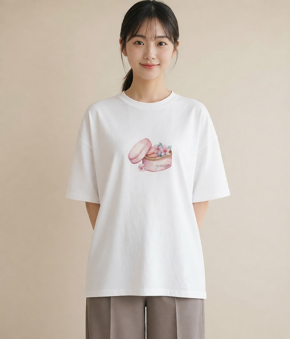 半袖Tシャツ レディース クッキー 食べ物 フード イラスト 上品 ペアコーデ 秋コーデ 白T YMAZO