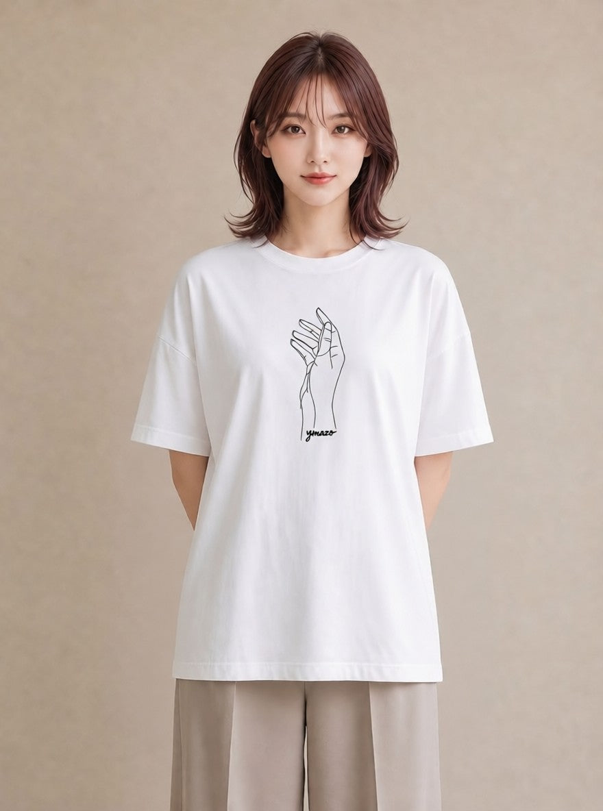 デザインTシャツ レディース 手鏡 アンティーク レトロ ナチュラル イラスト 上品 クリスマス 旅行 白T YMAZO