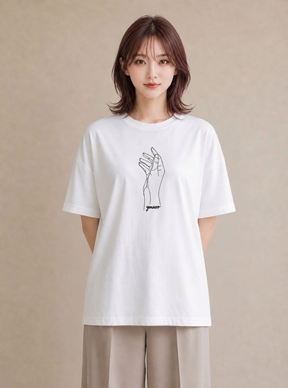 デザインTシャツ レディース 手鏡 アンティーク レトロ ナチュラル イラスト 上品 クリスマス 旅行 白T YMAZO