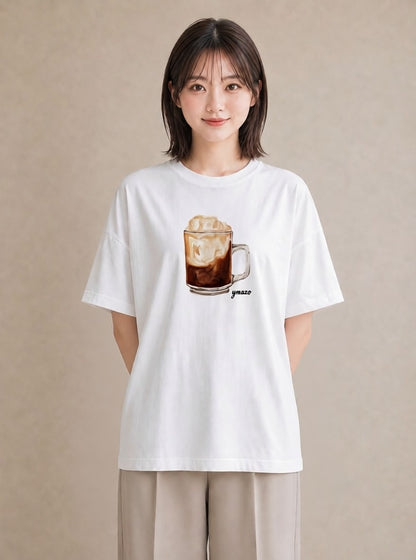 半袖Tシャツ レディース ミルク 食べ物 フード イラスト 韓国風 社会人 女性 白T YMAZO