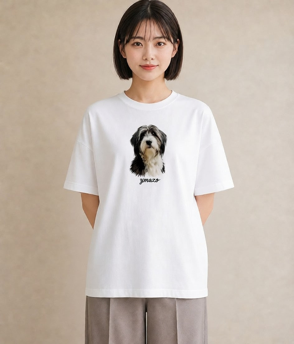 グラフィックTシャツ レディース ミックス犬 犬 いぬ イラスト カフェコーデ 女子会 お揃い 白T YMAZO