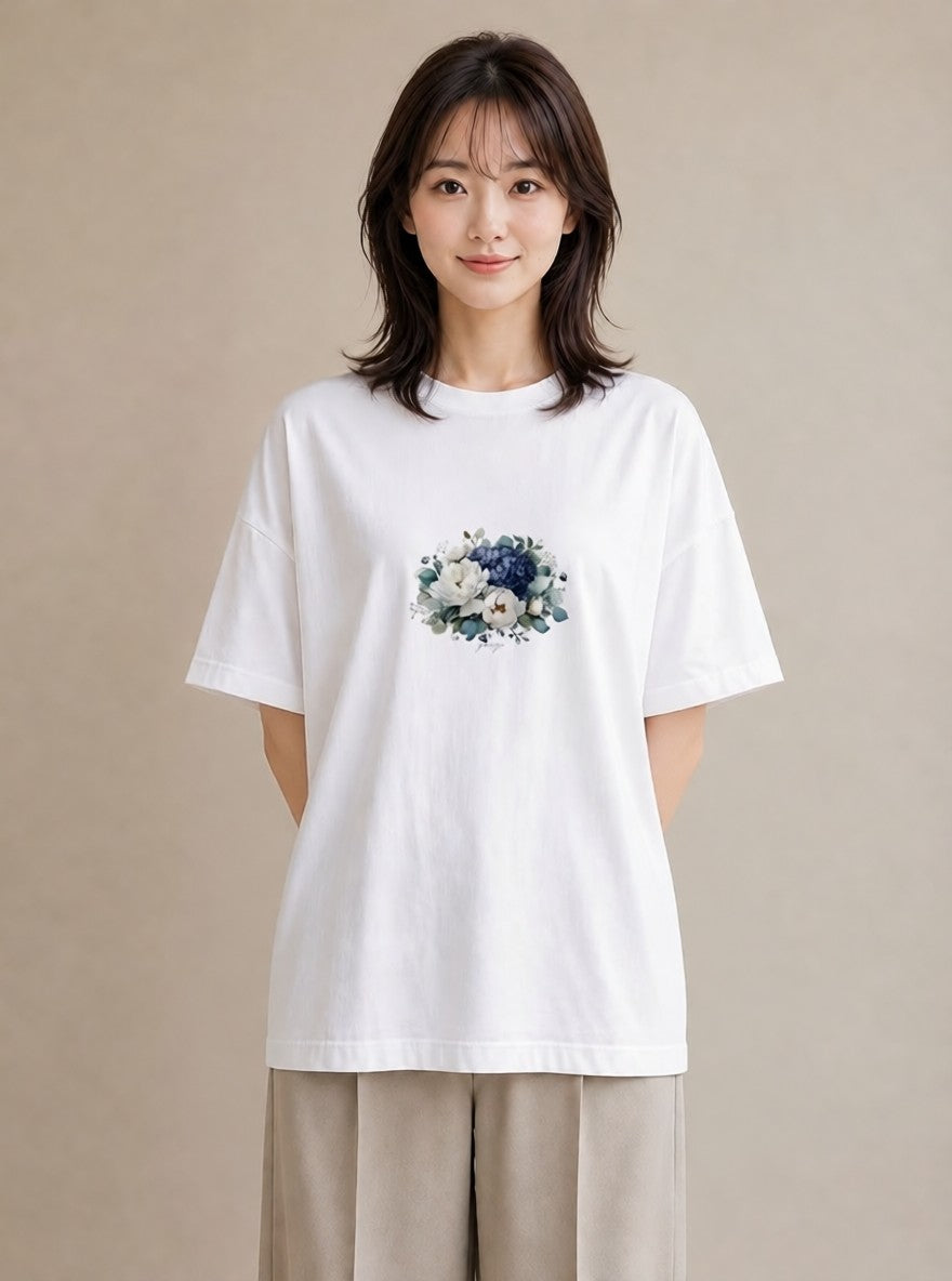 Tシャツ レディース ポスト 野の花 レトロ ナチュラル アンティーク イラスト 旅行コーデ おしゃれギフト 社会人 白T YMAZO