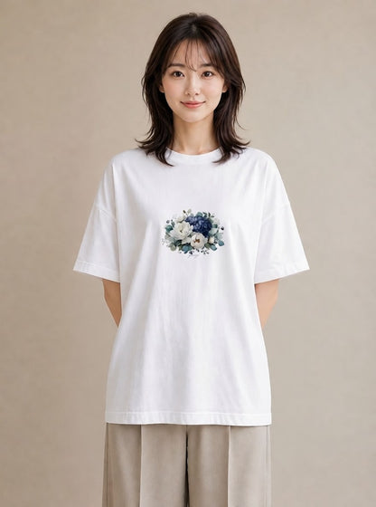 Tシャツ レディース ポスト 野の花 レトロ ナチュラル アンティーク イラスト 旅行コーデ おしゃれギフト 社会人 白T YMAZO