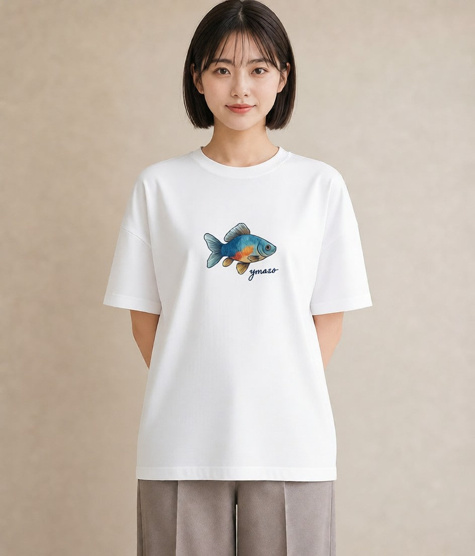 Tシャツ レディース ベタ ペット 動物 イラスト 旅行用 海 白T YMAZO