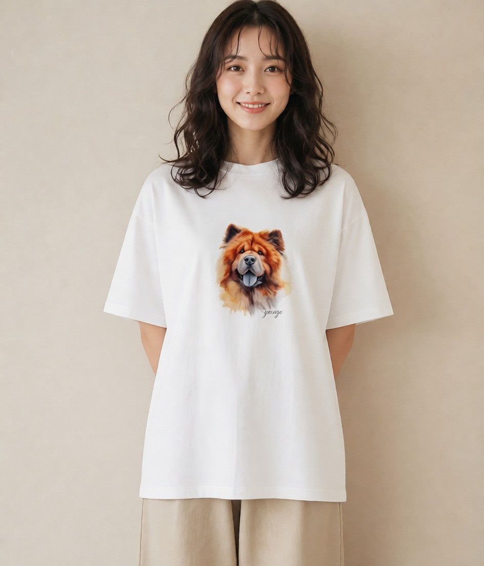 プリントTシャツ レディース 柴犬 しばいぬ 犬 いぬ イラスト 休日コーデ 親子 20代 白T YMAZO