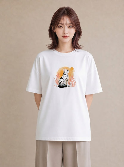 グラフィックTシャツ レディース ベンガル 猫 ねこ イラスト 通勤 在宅 白T YMAZO