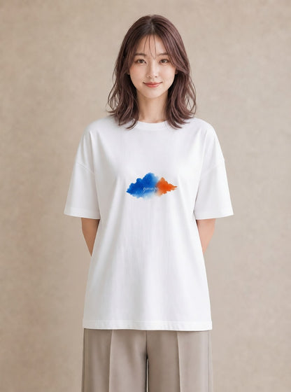 プリントTシャツ レディース 空 星空 宇宙 イラスト 水彩風 部屋着 女性向けギフト 白T YMAZO