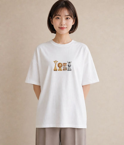 グラフィックTシャツ レディース しまうま 動物 アニマル イラスト ゆるかわ ミセス 春コーデ 白T YMAZO
