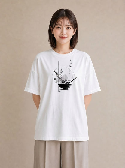 Tシャツ レディース 風鈴 ガラス 夏 ナチュラル アンティーク イラスト お洒落 綿100 デート 白T YMAZO