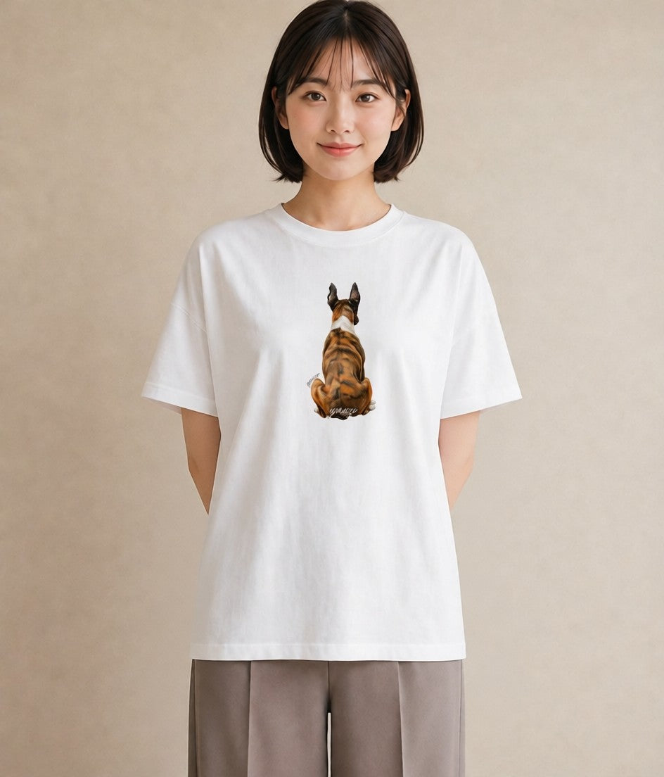 グラフィックTシャツ レディース ミックス犬 犬 いぬ イラスト アート風 20代 カジュアルコーデ 白T YMAZO