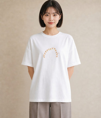 半袖Tシャツ レディース 風鈴 ガラス 夏 ナチュラル アンティーク イラスト ミニマル 買い物 夏コーデ 白T YMAZO