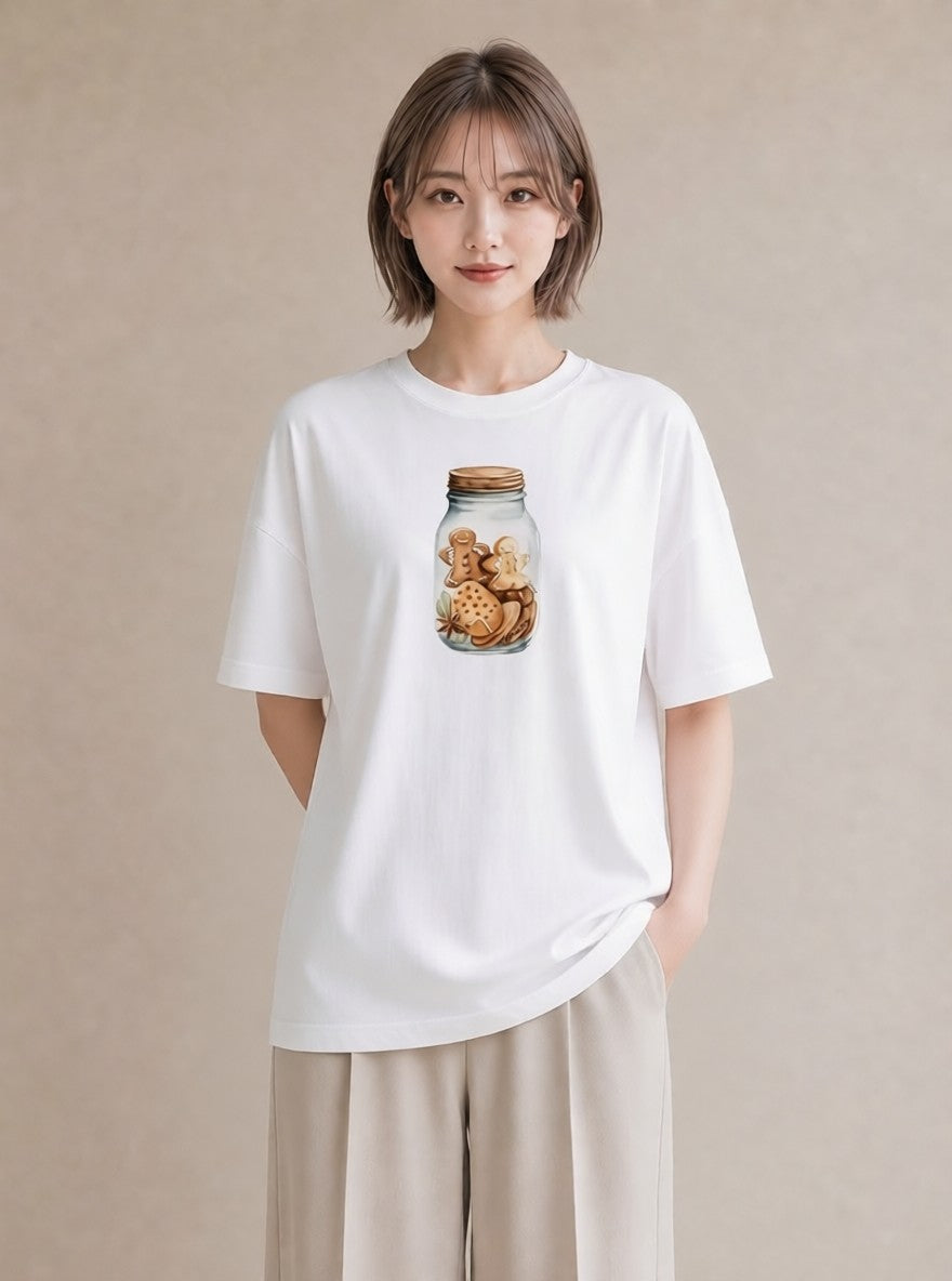 Tシャツ レディース ポップコーン 食べ物 フード イラスト 水彩風 レイヤード 友達ギフト 白T YMAZO