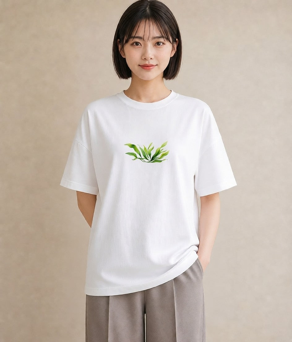 グラフィックTシャツ レディース シダ 植物 ボタニカル イラスト カフェコーデ 部屋着 女性向けギフト 白T YMAZO