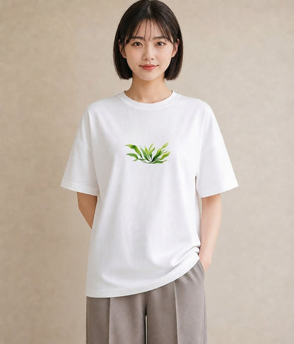 グラフィックTシャツ レディース シダ 植物 ボタニカル イラスト カフェコーデ 部屋着 女性向けギフト 白T YMAZO