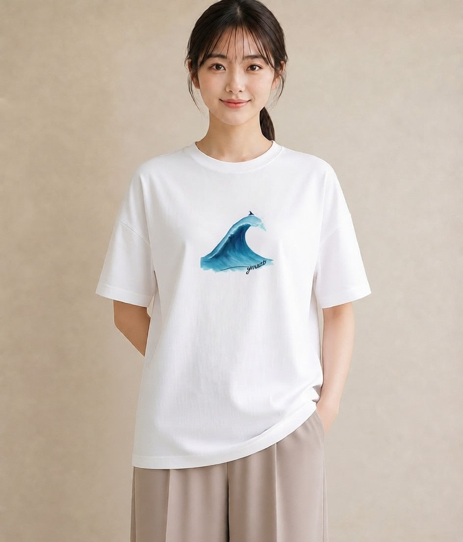 グラフィックTシャツ レディース 海 星空 宇宙 イラスト ガーリー 夏コーデ 通学 白T YMAZO