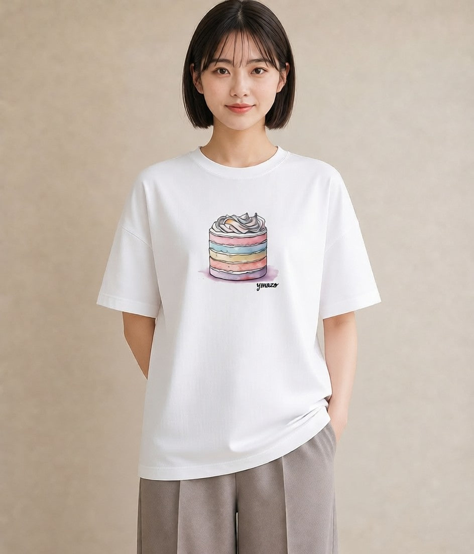 グラフィックTシャツ レディース キャンディ 食べ物 フード イラスト 上品 母娘コーデ 自分用 白T YMAZO