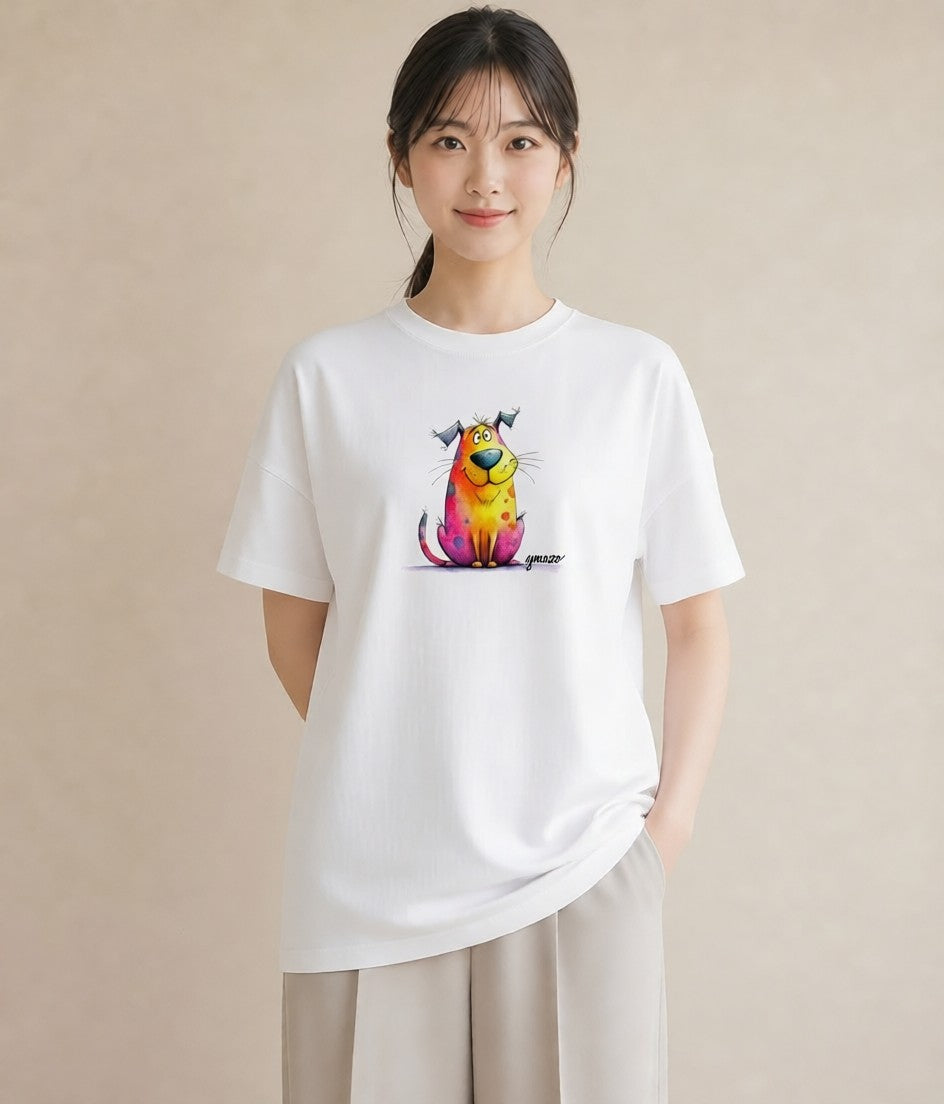 デザインTシャツ レディース ベンガル 猫 ねこ イラスト レトロ カジュアルコーデ 買い物 白T YMAZO