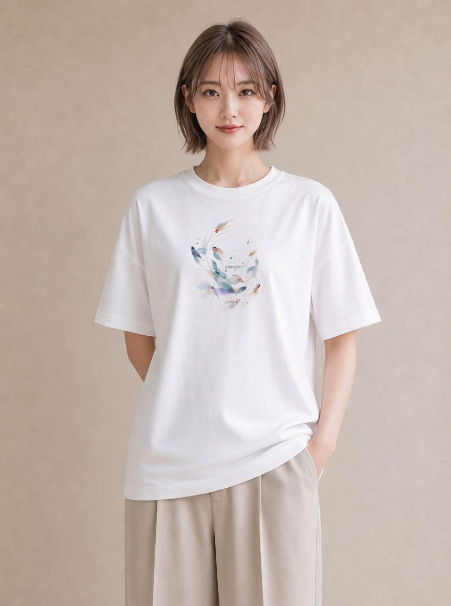 半袖Tシャツ レディース カクレクマノミ 海の生き物 海 イラスト 母娘コーデ 自分用 白T YMAZO