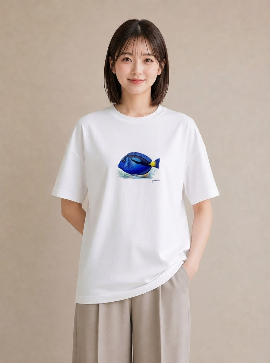 デザインTシャツ レディース 熱帯魚 ペット 動物 イラスト ボタニカル 秋コーデ おしゃれギフト 白T YMAZO