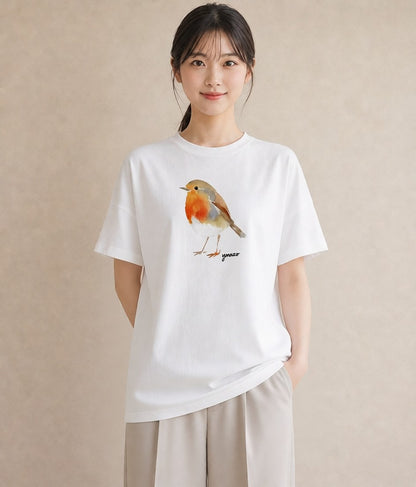 グラフィックTシャツ レディース ことり ペット 動物 イラスト カジュアル お出かけ 普段着 白T YMAZO