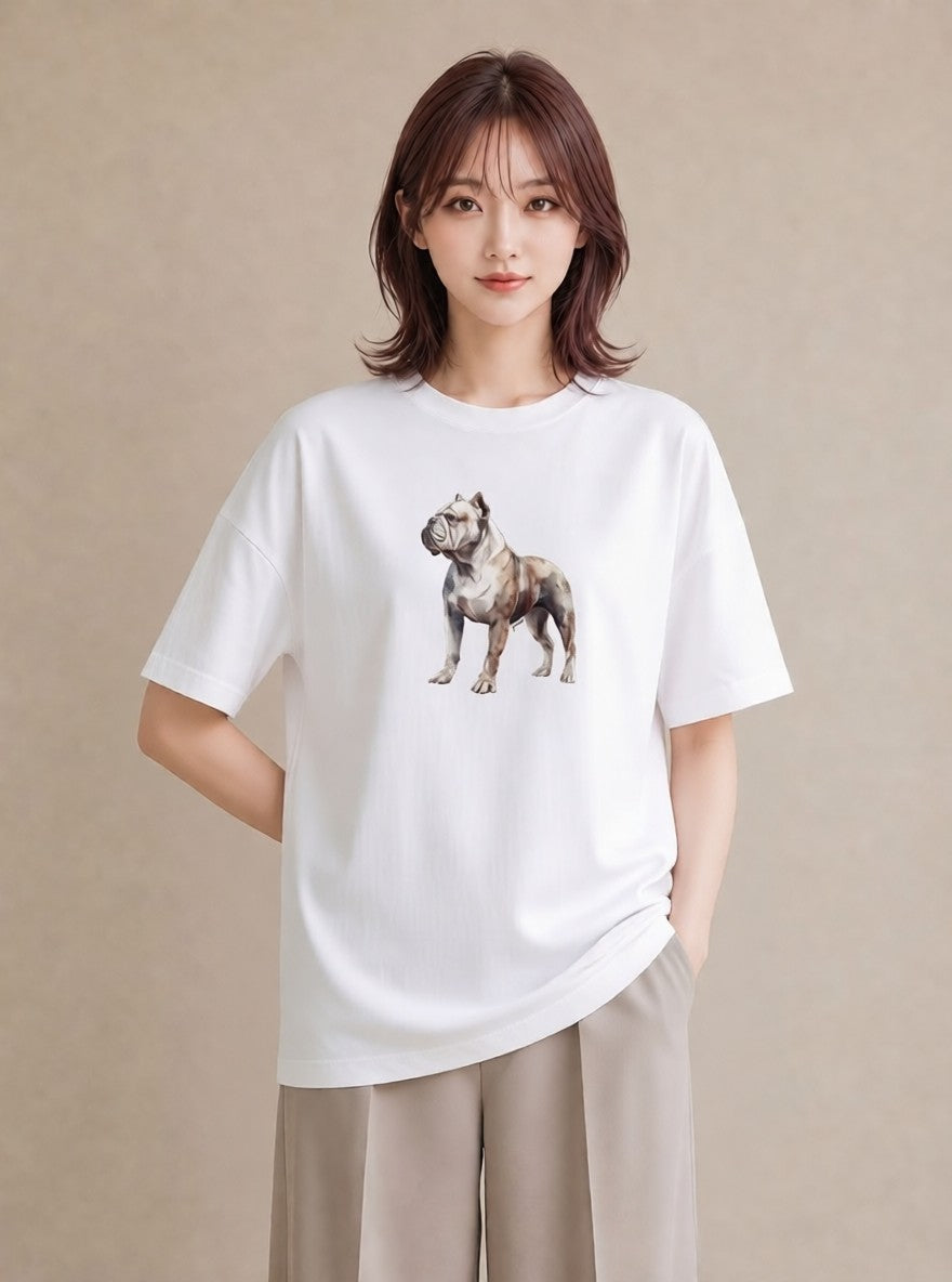 グラフィックTシャツ レディース 老犬 犬 いぬ イラスト フェミニン 送別ギフト 通勤 白T YMAZO