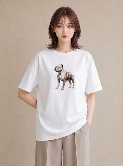 グラフィックTシャツ レディース 老犬 犬 いぬ イラスト フェミニン 送別ギフト 通勤 白T YMAZO