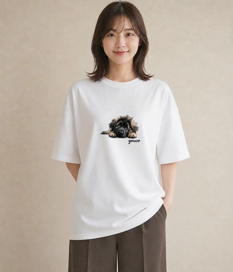 グラフィックTシャツ レディース 子犬 犬 いぬ イラスト 北欧風 女子会 お揃い 白T YMAZO